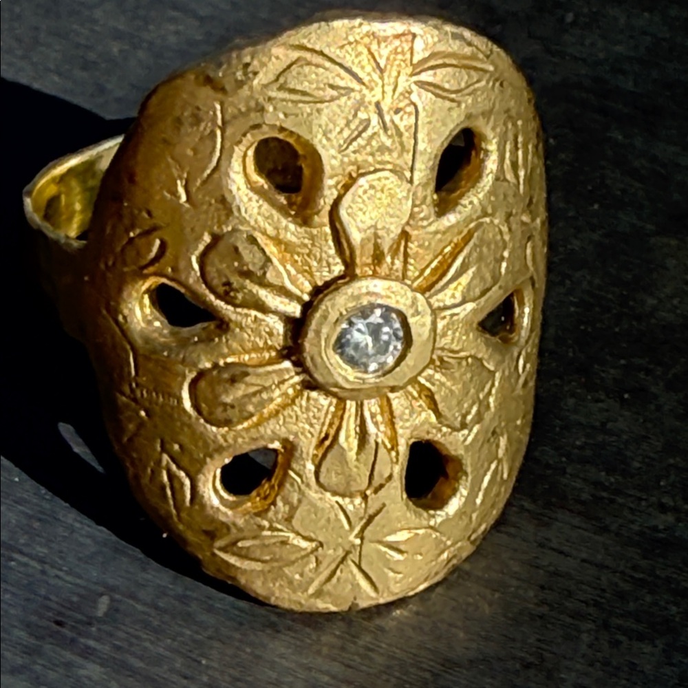 Victoria Cunningham “Lotus Root Diamond Ring”. New in box from Sundance